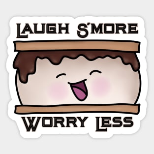 Laugh S'more Worry Less Food Pun Sticker